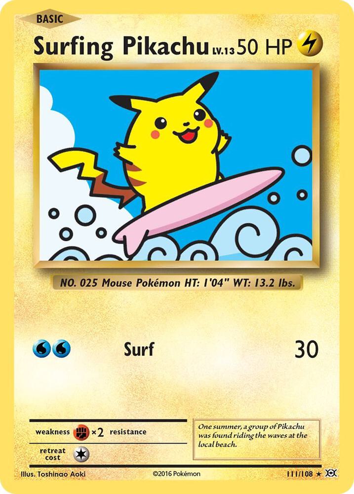 Surfing Pikachu-XY - Evolutions-Secret Rare-Normal