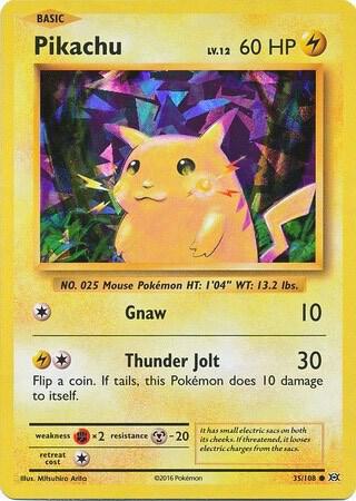 Pikachu - 35/108 (Cracked Ice Holo)-Deck Exclusives-Holo Rare-Holofoil
