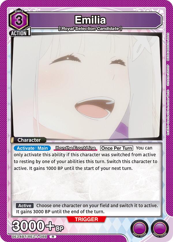 Emilia (088)-UE24BT: Re:ZERO -Starting Life in Another World--Rare-Foil