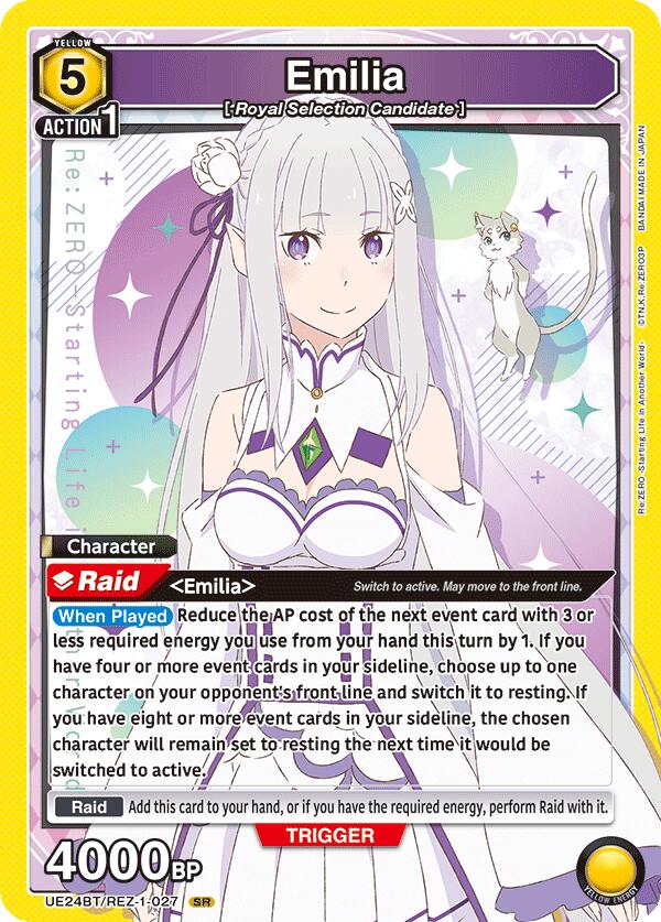 Emilia (027)-UE24BT: Re:ZERO -Starting Life in Another World--Super Rare-Foil
