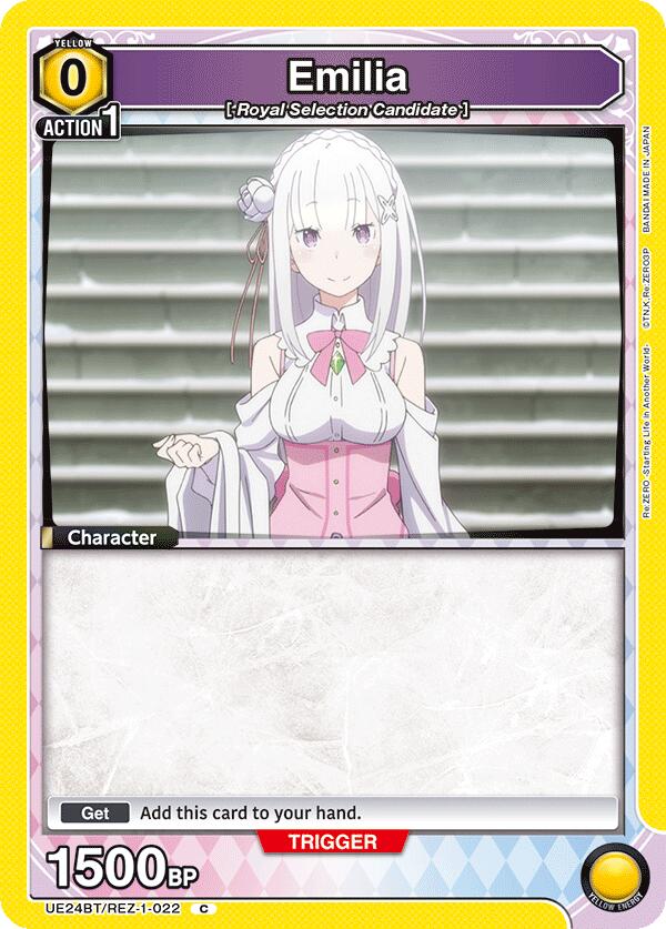 Emilia (022) (Box Topper Foil)-UE24BT: Re:ZERO -Starting Life in Another World--Common-Foil