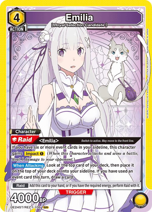 Emilia (106)-UE24ST: Re:ZERO -Starting Life in Another World- Starter Deck-Super Rare-Foil