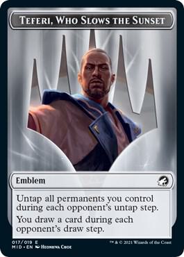 Emblem - Teferi, Who Slows the Sunset-Innistrad: Midnight Hunt-T-Normal