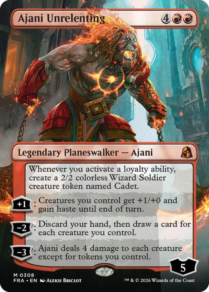 Ajani Unrelenting (Borderless)-Reality Fracture-M-Normal