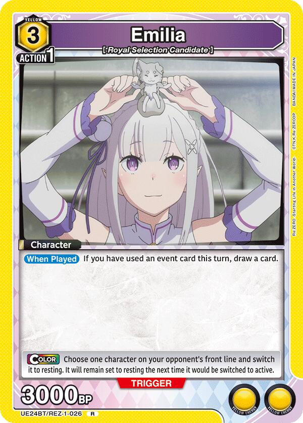Emilia (026)-UE24BT: Re:ZERO -Starting Life in Another World--Rare-Foil