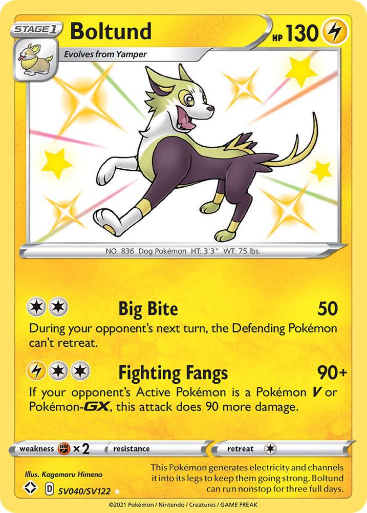 Boltund-Shining Fates: Shiny Vault-Shiny Holo Rare-Holofoil