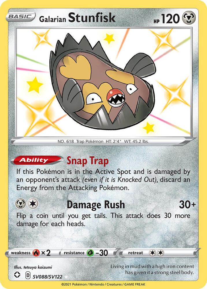 Galarian Stunfisk-Shining Fates: Shiny Vault-Shiny Holo Rare-Holofoil
