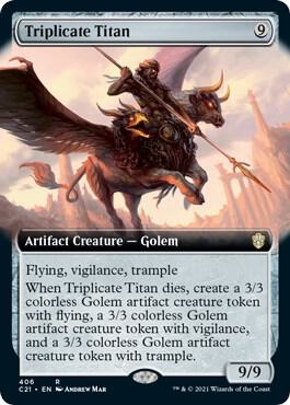 Triplicate Titan (Extended Art)-Commander 2021-R-Normal