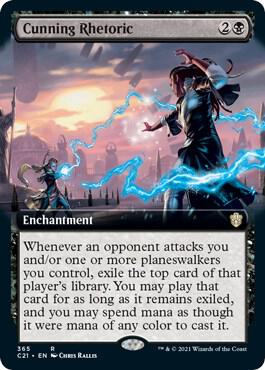 Cunning Rhetoric (Extended Art)-Commander 2021-R-Normal