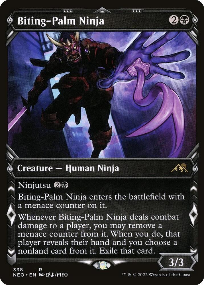Biting-Palm Ninja (Showcase)-Kamigawa: Neon Dynasty-R-Normal