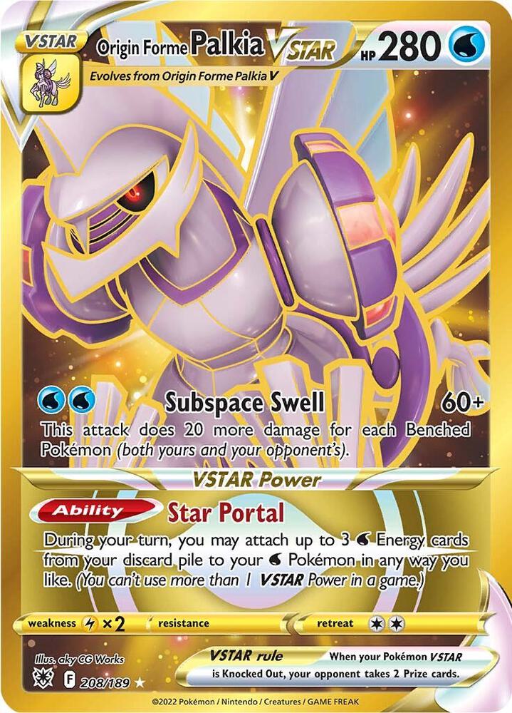 Origin Forme Palkia VSTAR (Secret) (208)-SWSH10: Astral Radiance-Secret Rare-Holofoil