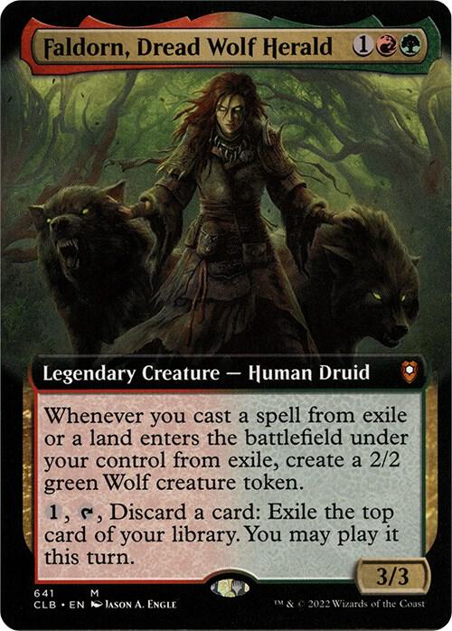Faldorn, Dread Wolf Herald (Extended Art)-Commander Legends: Battle for Baldur's Gate-M-Normal