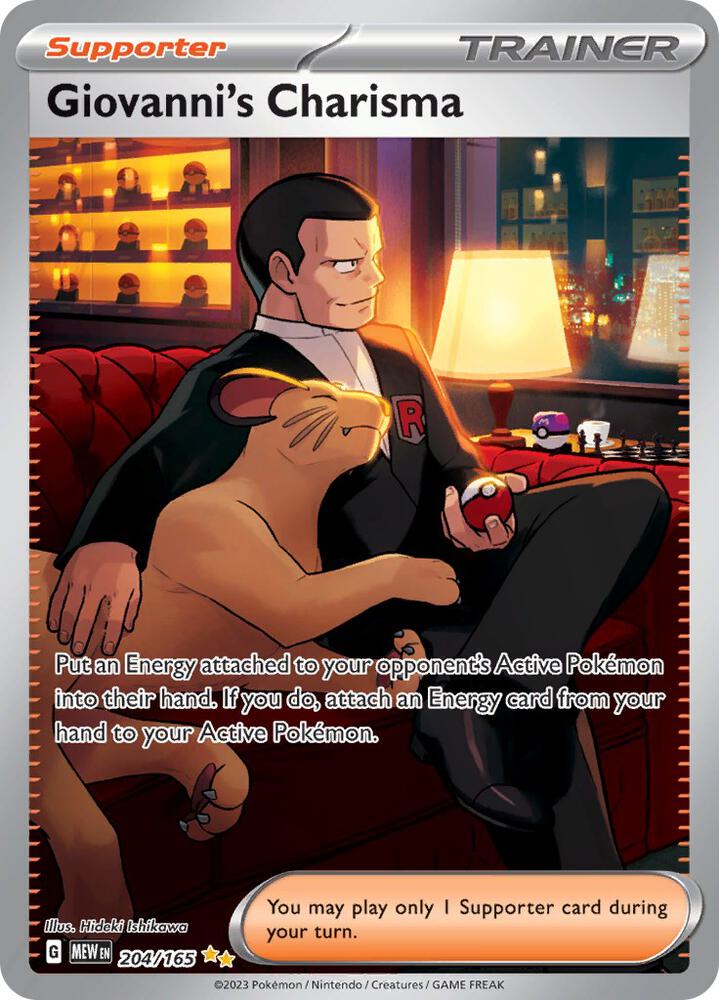 Giovanni's Charisma - 204/165-SV: Scarlet & Violet 151-Special Illustration Rare-Holofoil