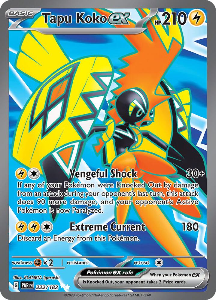 Tapu Koko ex - 222/182-SV04: Paradox Rift-Ultra Rare-Holofoil