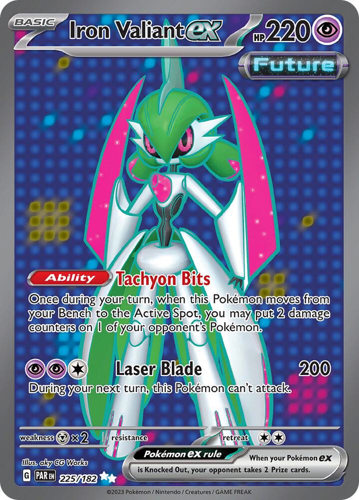 Iron Valiant ex - 225/182-SV04: Paradox Rift-Ultra Rare-Holofoil