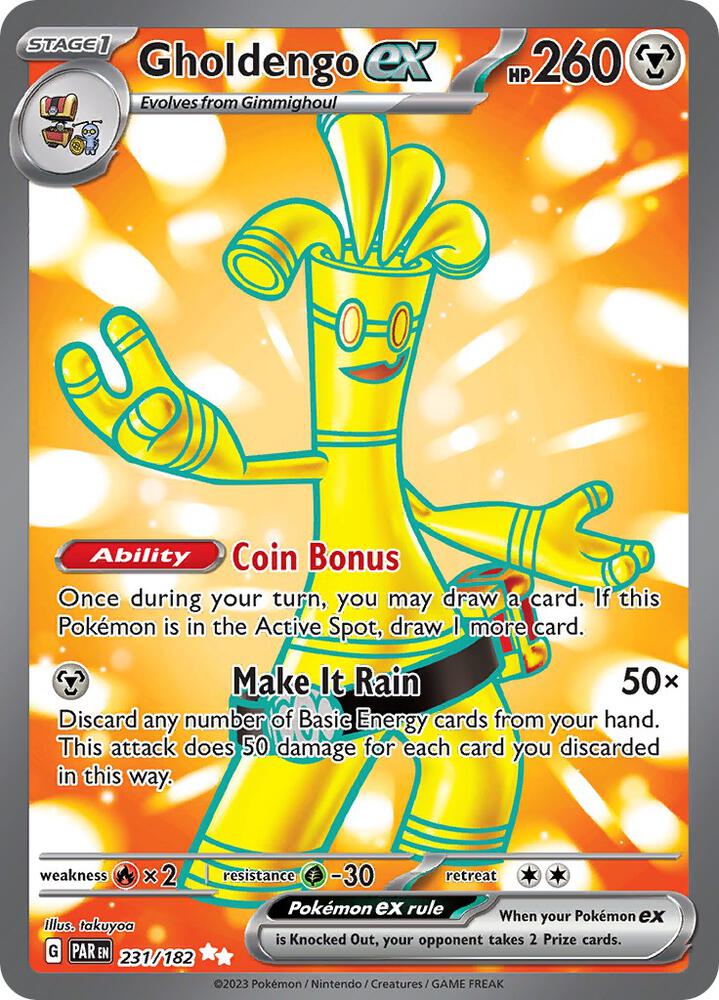 Gholdengo ex - 231/182-SV04: Paradox Rift-Ultra Rare-Holofoil