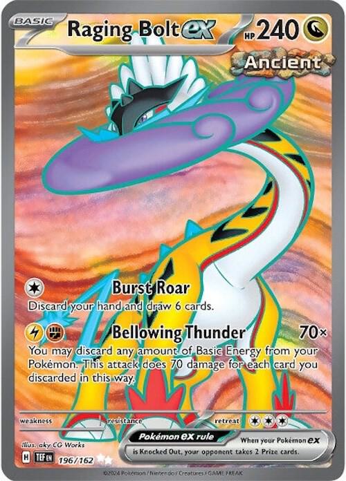 Raging Bolt ex - 196/162-SV05: Temporal Forces-Ultra Rare-Holofoil