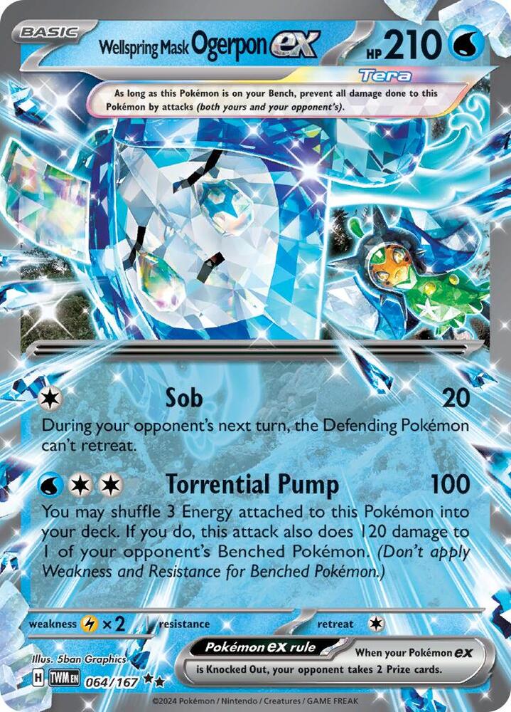 Wellspring Mask Ogerpon ex - 064/167-SV06: Twilight Masquerade-Double Rare-Holofoil