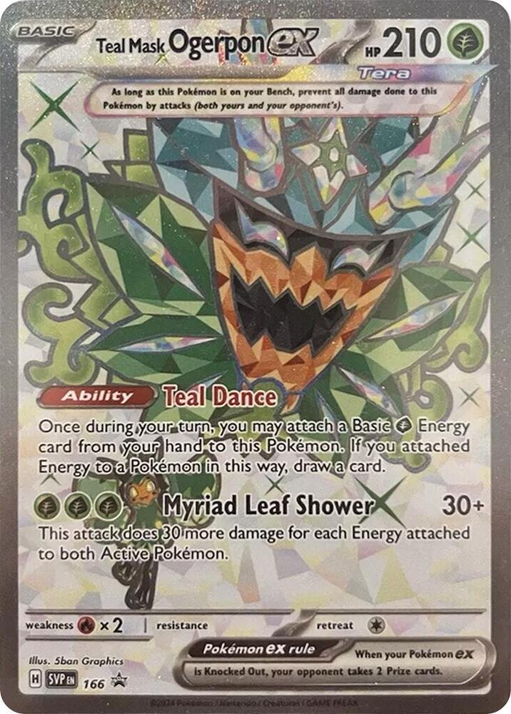 Teal Mask Ogerpon ex - 166-SV: Scarlet & Violet Promo Cards-Ultra Rare-Holofoil