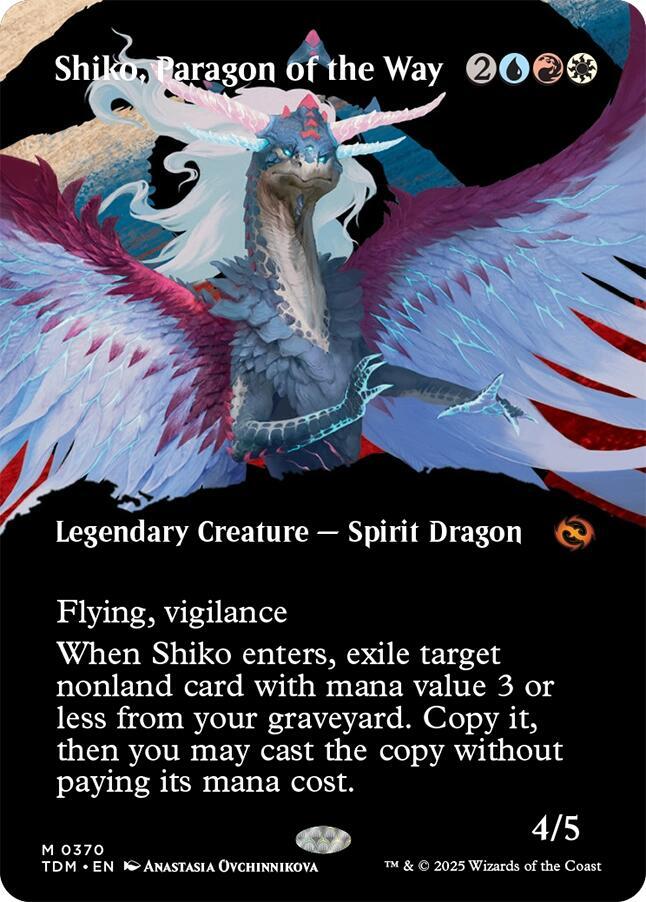 Shiko, Paragon of the Way (Borderless)-Tarkir: Dragonstorm-M-Foil