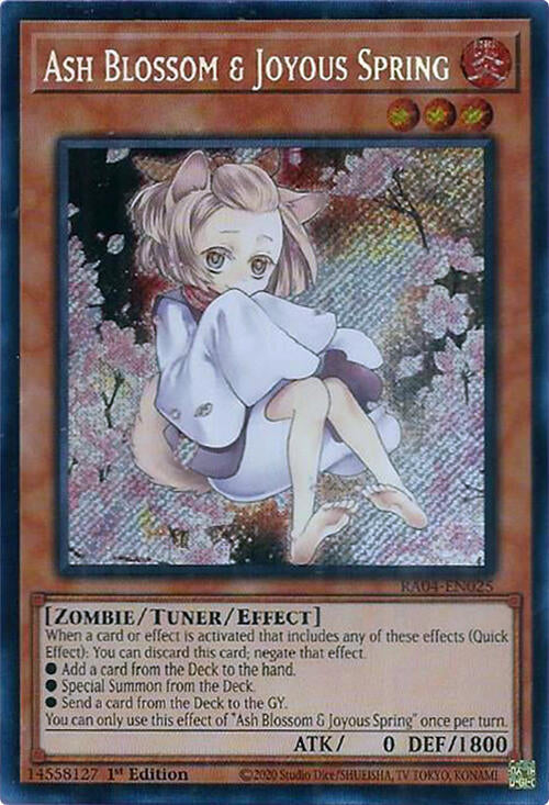 Ash Blossom & Joyous Spring (Alternate Art) (Secret Rare)-Quarter Century Stampede-Secret Rare-1st Edition