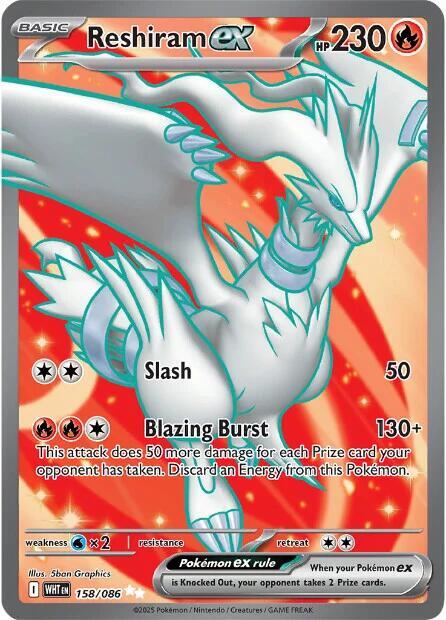 Reshiram ex - 158/086-SV: White Flare-Ultra Rare-Holofoil
