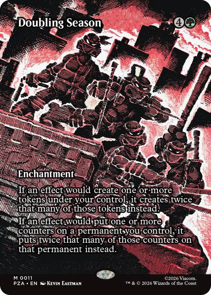 Doubling Season (Borderless)-Teenage Mutant Ninja Turtles Source Material-M-Normal
