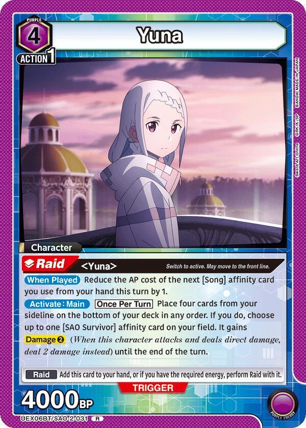 Yuna (031)-UEX06BT: Sword Art Online Vol.2-Rare-Foil