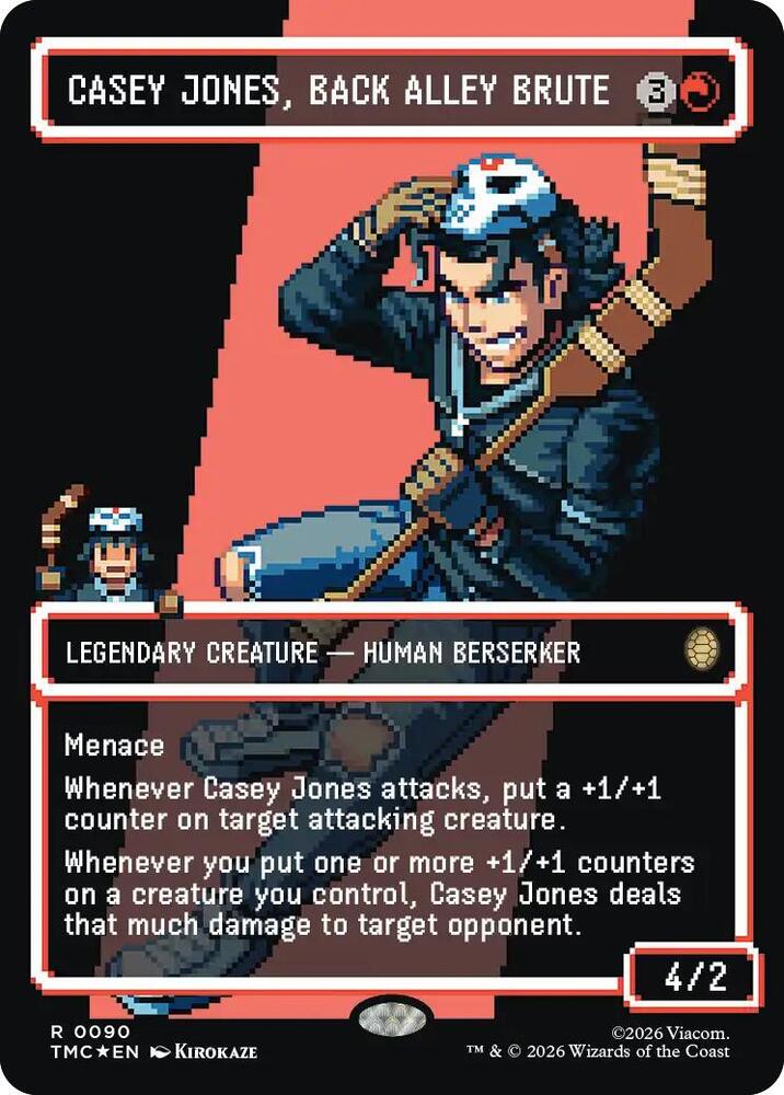 Casey Jones, Back Alley Brute (Borderless) (Surge Foil)-Commander: Teenage Mutant Ninja Turtles-R-Foil