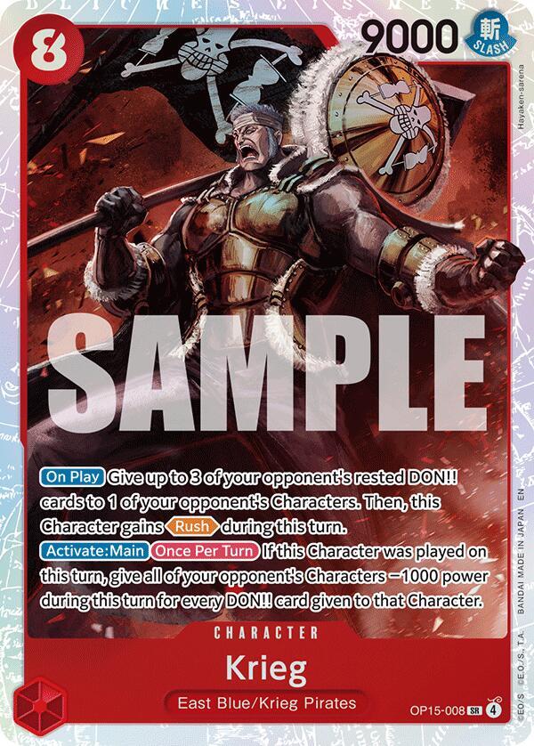 Krieg (OP15-008)-Adventure on Kami's Island-SR-Foil