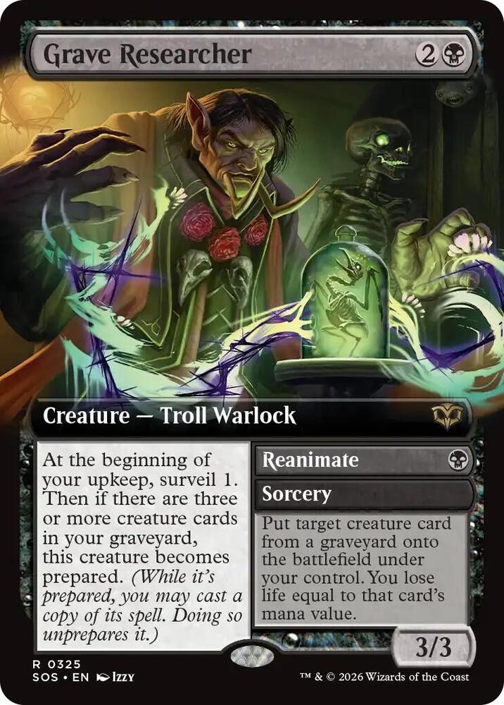 Grave Researcher (Extended Art)-Secrets of Strixhaven-R-Normal