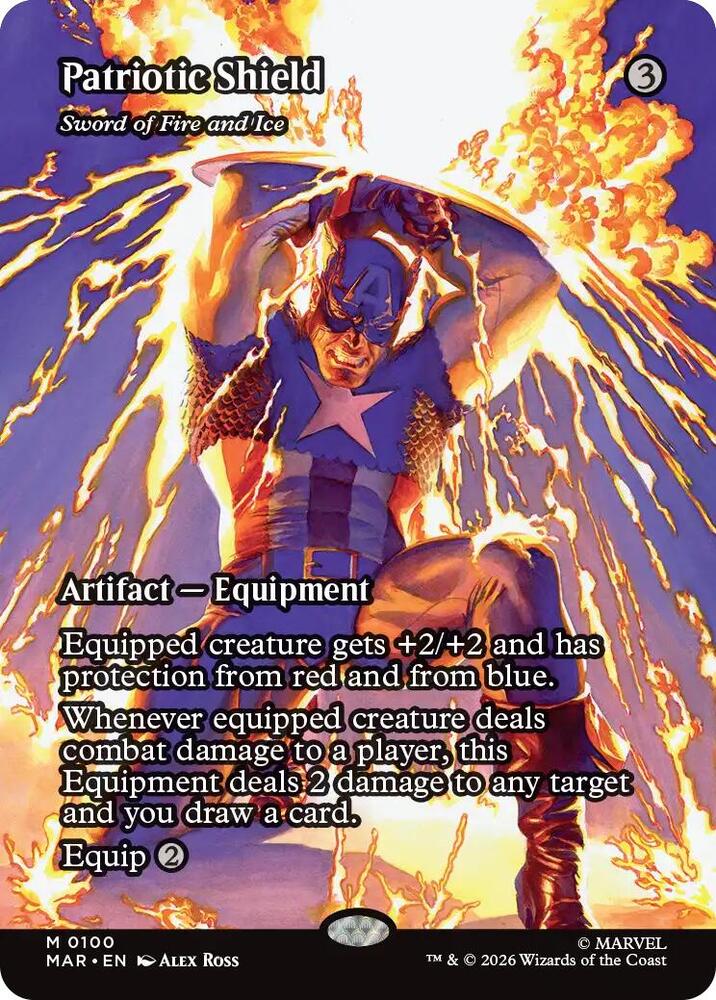 Patriotic Shield - Sword of Fire and Ice (Borderless)-Marvel Universe Eternal-Legal-M-Normal