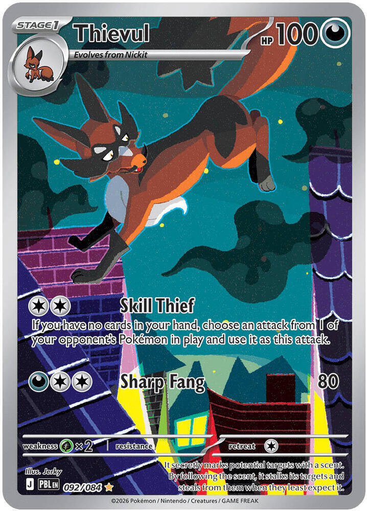 Thievul - 092/084-ME05: Pitch Black-Illustration Rare-Holofoil
