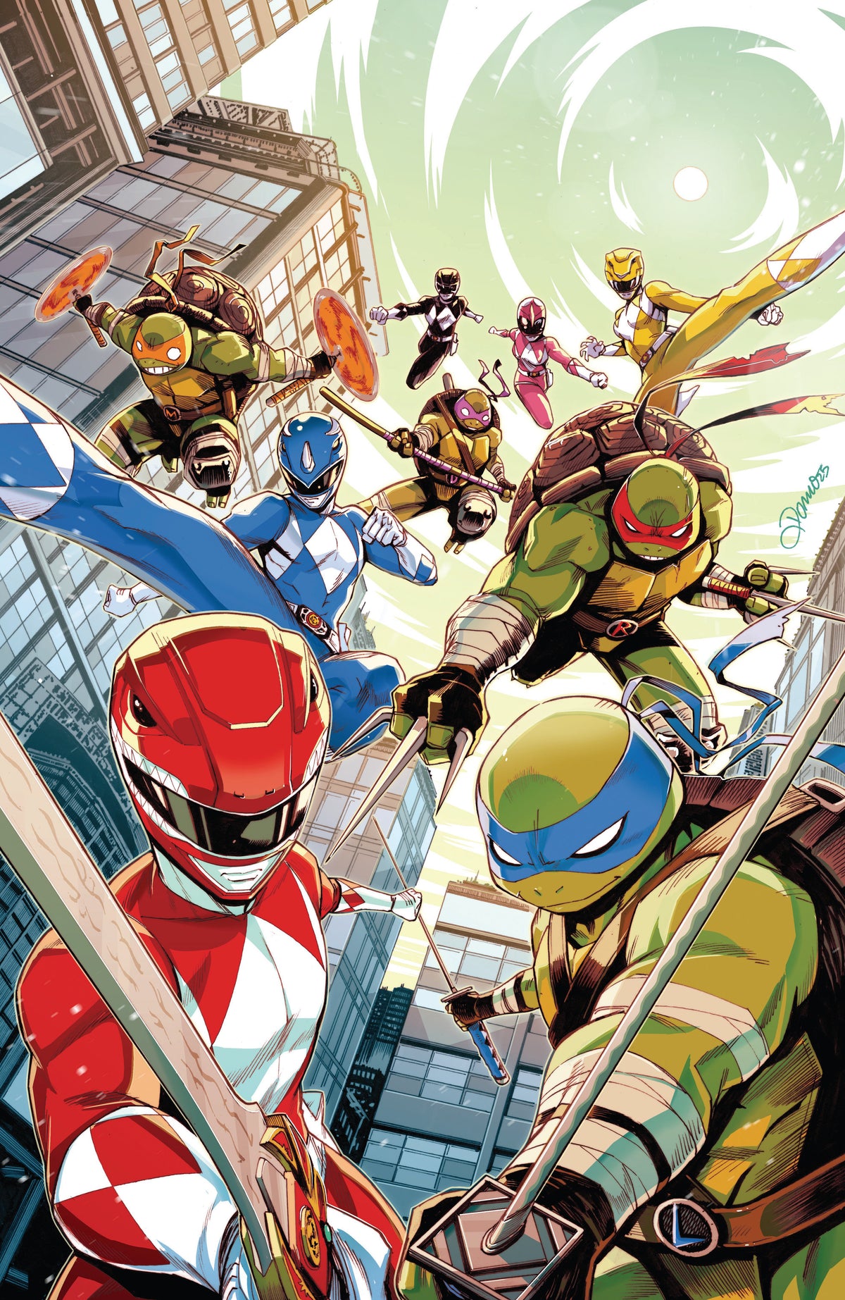 Mighty Morphin Power Rangers/ Teenage Mutant Ninja Turtles III #1 E Variant (Full Art, Foil, Zonno)