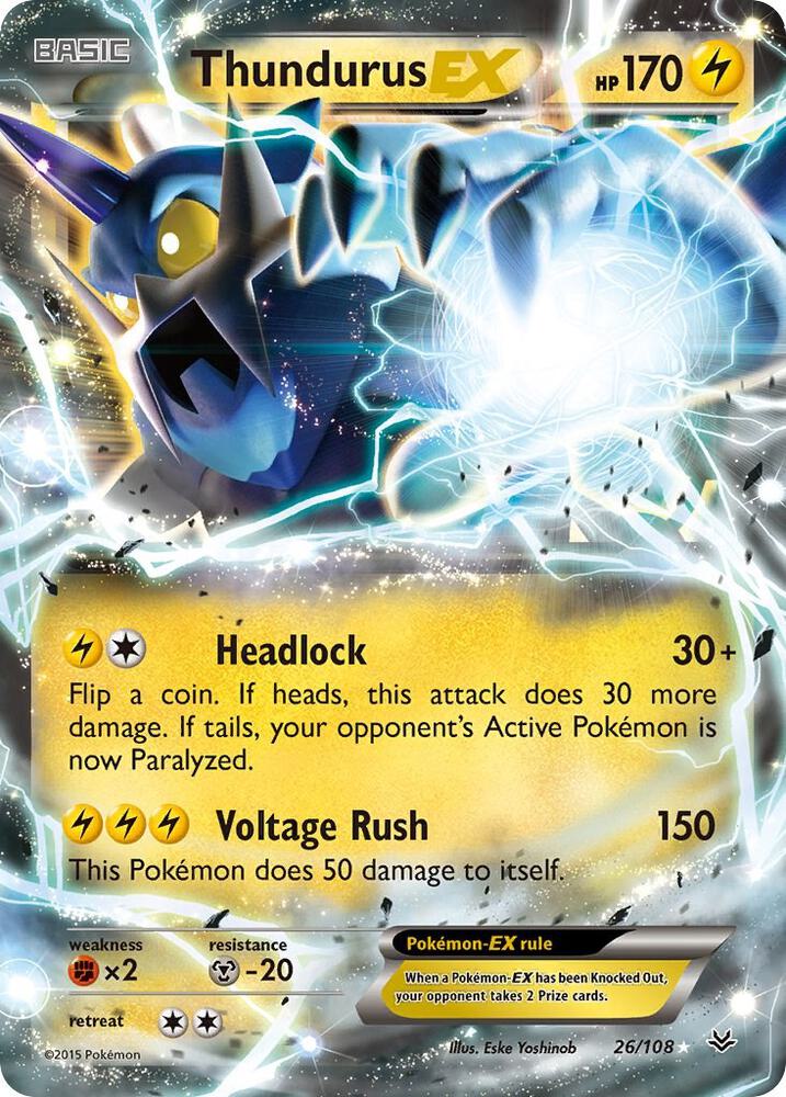Thundurus EX-XY - Roaring Skies-Ultra Rare-Holofoil