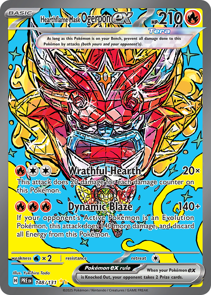 Hearthflame Mask Ogerpon ex - 148/131-SV: Prismatic Evolutions-Special Illustration Rare-Holofoil