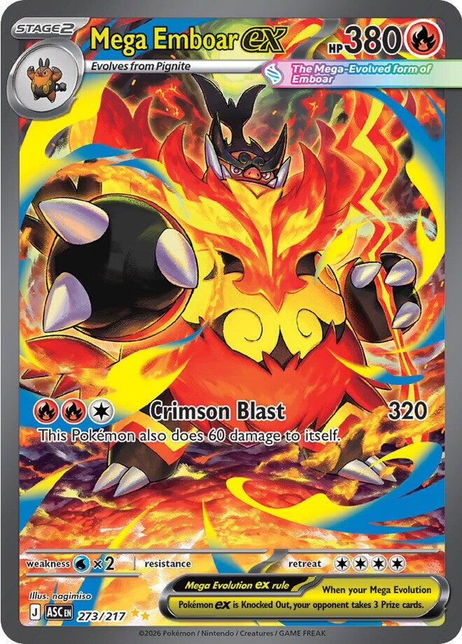 Mega Emboar ex - 273/217-ME: Ascended Heroes-Special Illustration Rare-Holofoil
