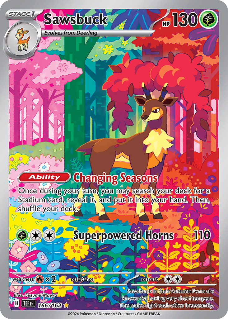 Sawsbuck - 166/162-SV05: Temporal Forces-Illustration Rare-Holofoil
