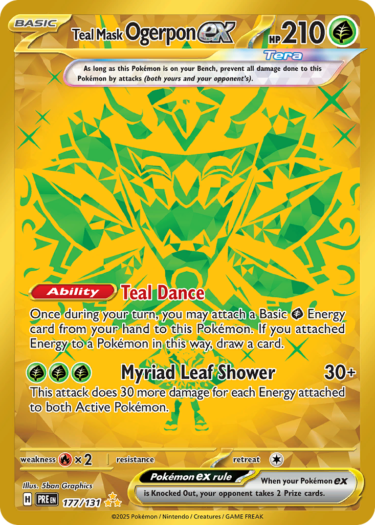 Teal Mask Ogerpon ex - 177/131-SV: Prismatic Evolutions-Hyper Rare-Holofoil