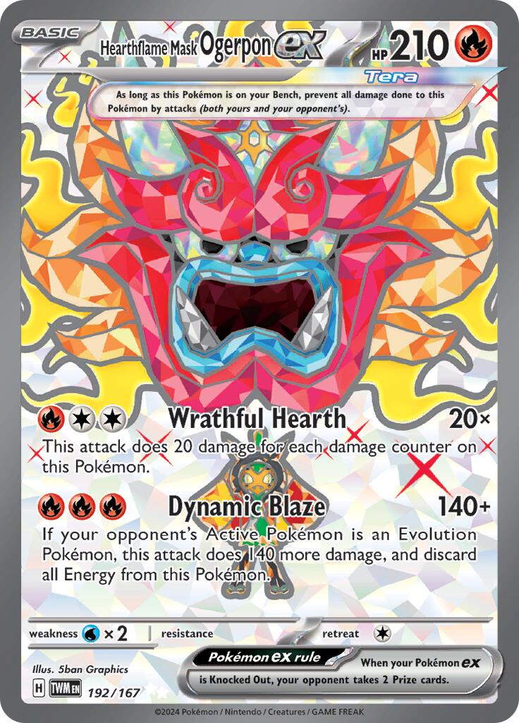 Hearthflame Mask Ogerpon ex - 192/167-SV06: Twilight Masquerade-Ultra Rare-Holofoil