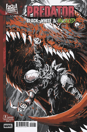 PREDATOR: BLACK, WHITE & BLOOD #1 FEDERICO VICENTINI VARIANT