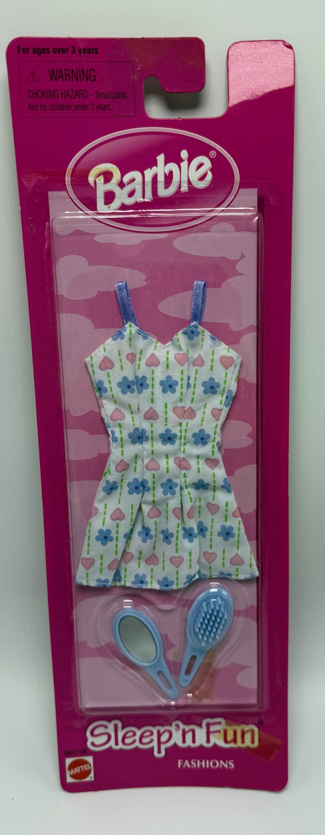 1998 Sleep N Fun Fashions Floral Dress with Brush and Mirror