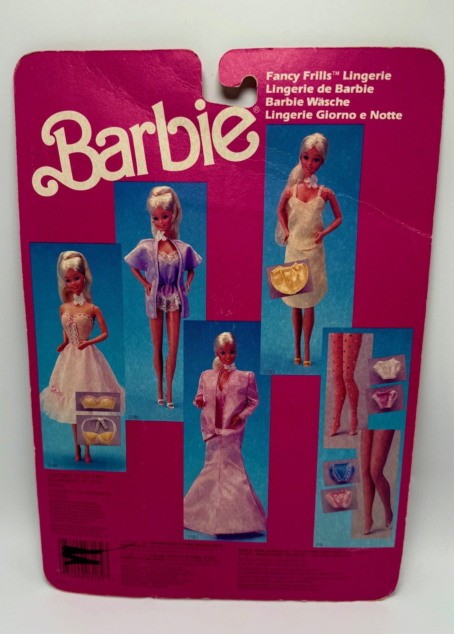 1986 Barbie Fancy Frills Lingerie Pink Nightgown