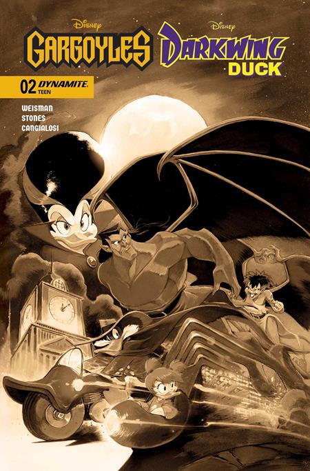 GARGOYLES DARKWING DUCK # 2 GARGOYLES DARKWING DUCK #2 CVR L INC 1:10 IVAN BIGARELLA SEPIA VAR