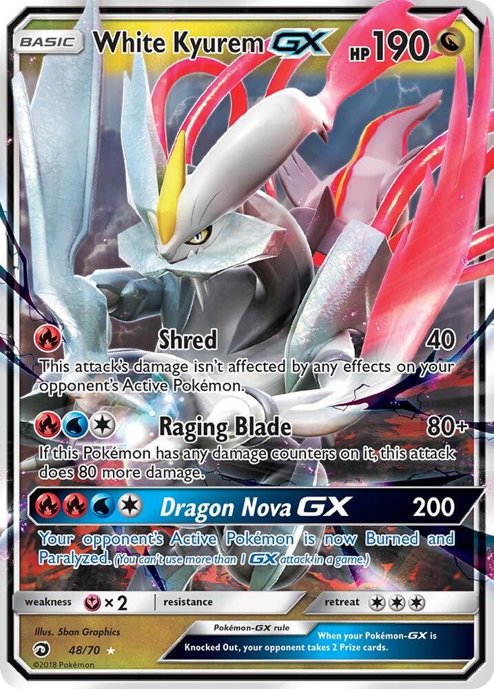 White Kyurem GX-Dragon Majesty-Ultra Rare-Holofoil