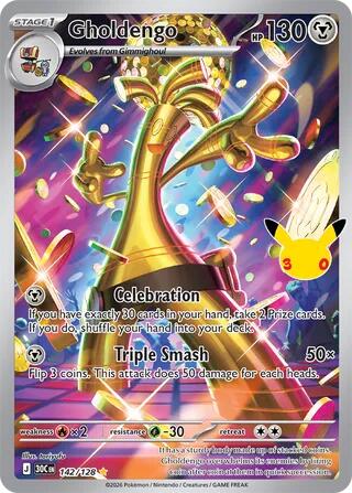 Gholdengo - 142/128-ME: 30th Celebration-Illustration Rare-Holofoil