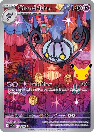 Chandelure - 137/128-ME: 30th Celebration-Illustration Rare-Holofoil