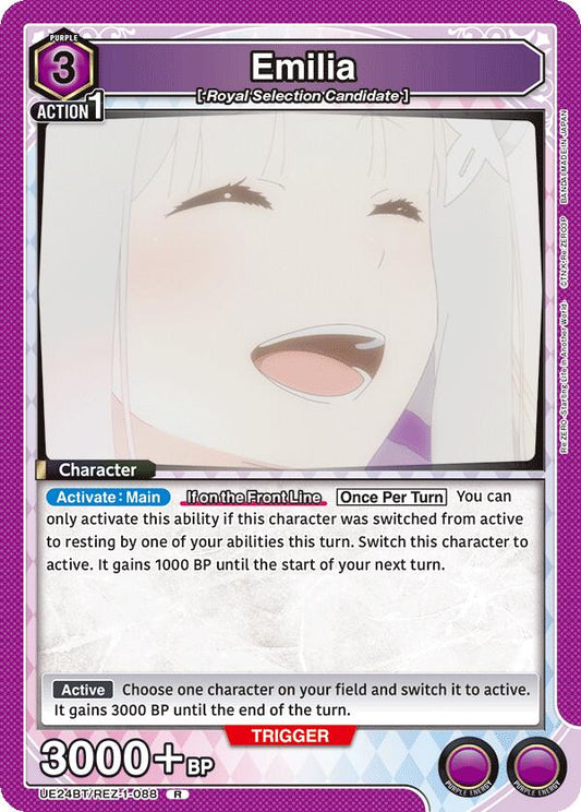 Emilia (088)-UE24BT: Re:ZERO -Starting Life in Another World--Rare-Foil