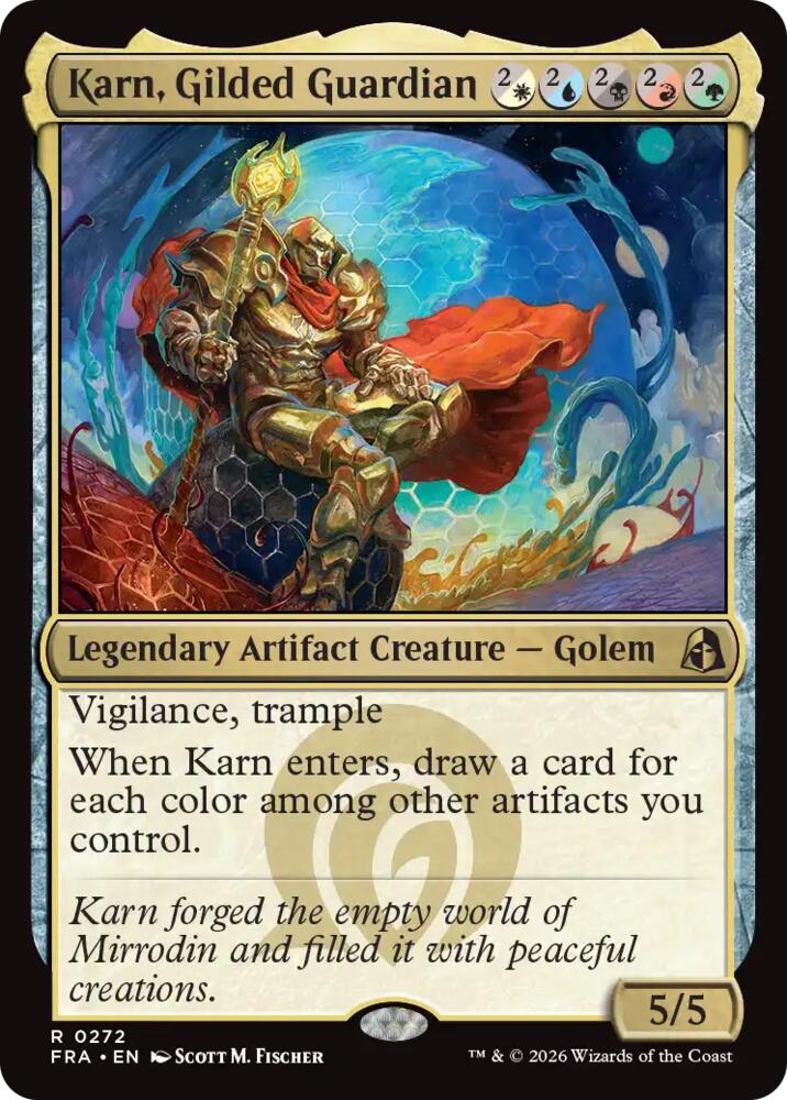 Karn, Gilded Guardian-Reality Fracture-R-Normal