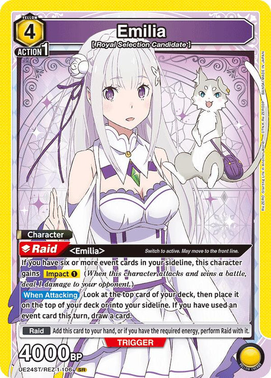Emilia (106)-UE24ST: Re:ZERO -Starting Life in Another World- Starter Deck-Super Rare-Foil